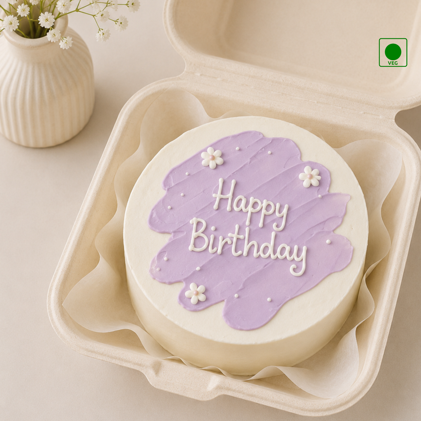 Lavender Birthday Bento Cake
