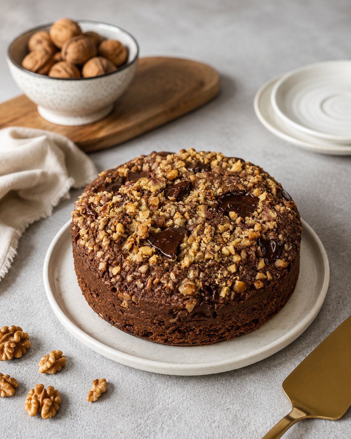 Chocolate Walnut Tea Cake