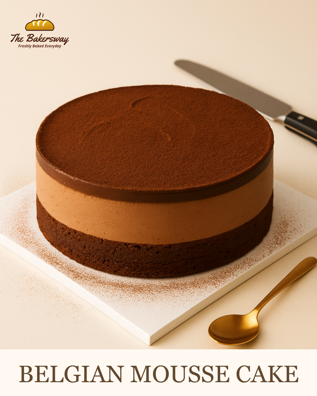Eggless Belgian Chocolate Mousse Cake