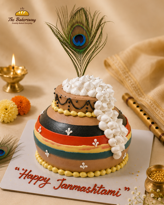 Shri Krishna Matka Theme Cake