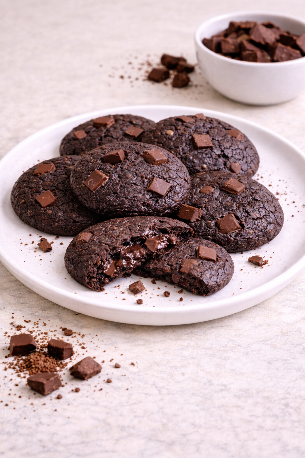 Double Chocochunk Cookies (with egg)