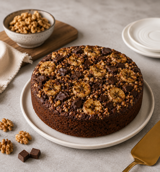 Chocolate Banana Walnut Tea Cake