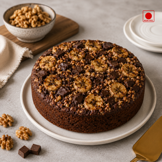 Chocolate Banana Walnut Tea Cake