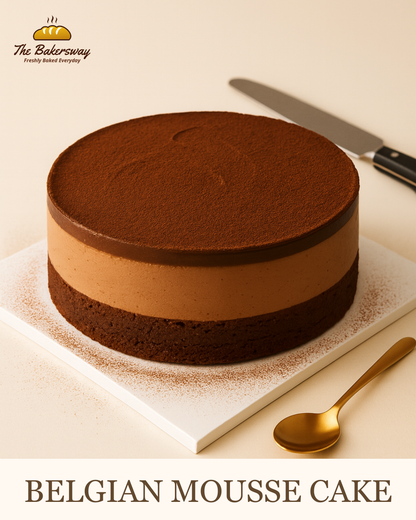 Belgian Chocolate Mousse Cake – Eggless, Silky & Pure Indulgence